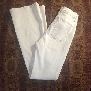 Frame stretch denim high rise white flare 28